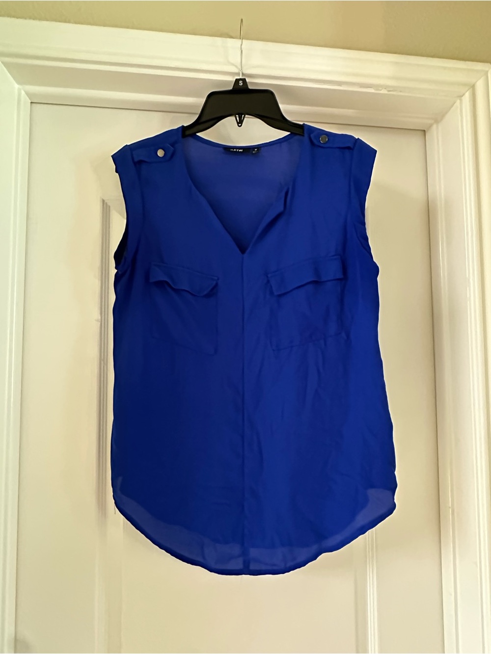 Apt. 9 Sleeveless V-Neck Utility Blouse - Royal Blue